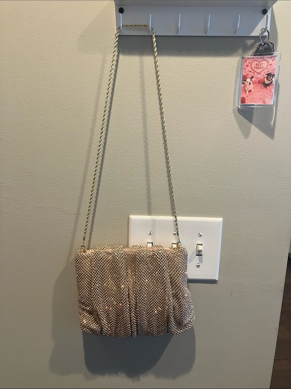 Loeffler Randall Peach Diamante Gathered Clutch - Picture 4 of 4
